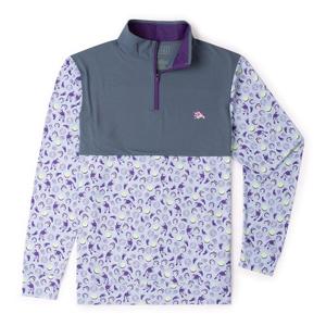 RSVLTS Full Moon Madness Quarter Zip in Purple — front view