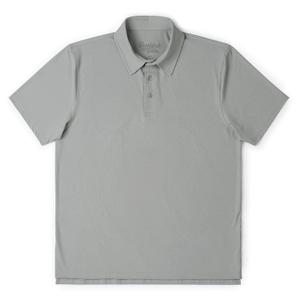 RSVLTS Limestone Commuter Short Sleeve Polo in Gray — front view