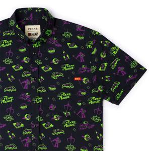 RSVLTS Cleared to Enter KUNUFLEX Short Sleeve Shirt in Black — front view