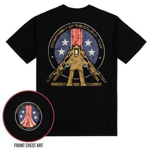 RSVLTS Department of the Colonial Navy Crewneck Tee in Black — front view
