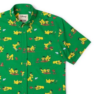 RSVLTS Pluto and the Gopher KUNUFLEX Short Sleeve Shirt in Green — front view