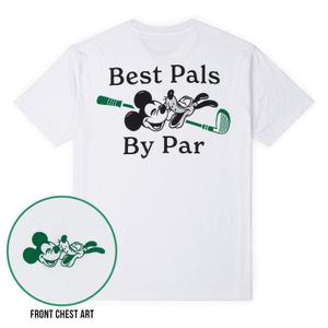 RSVLTS Best Pals By Par Crewneck Tee in White — front view