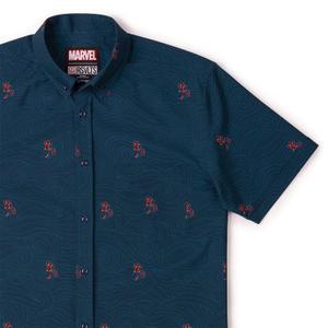 RSVLTS Merc-maid KUNUFLEX Short Sleeve Shirt in Blue — front view