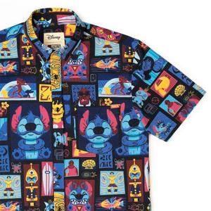 RSVLTS Tiki-terrestrial KUNUFLEX Short Sleeve Shirt in Black — front view