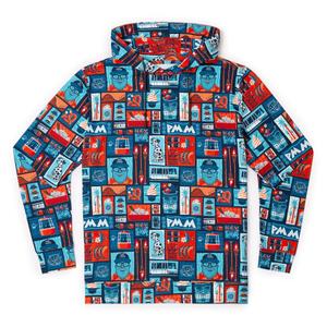 RSVLTS Hey, Friends Performance Hoodie in Blue — front view