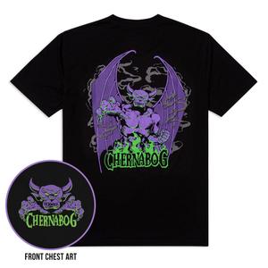 RSVLTS Chernabog Crewneck Tee in Black — front view