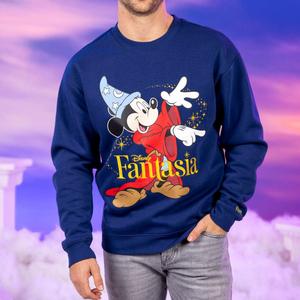 RSVLTS Magic Mickey Crewneck Sweatshirt in Blue — front view