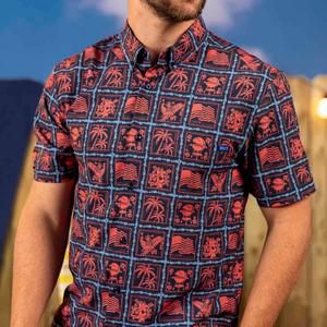 RSVLTS Grillaxin’ KUNUFLEX Short Sleeve Shirt in Black — front view