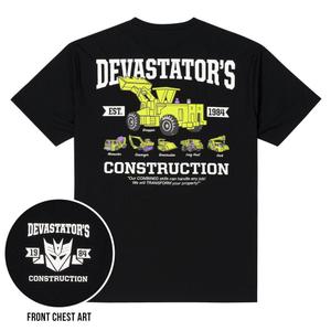 RSVLTS Devastator’s Construction Crewneck Tee in Black — front view
