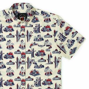 RSVLTS Search Party KUNUFLEX Short Sleeve Shirt (Legends Edition) in Blue — front view