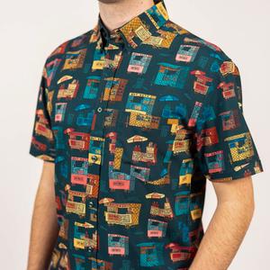 RSVLTS A La Cart KUNUFLEX Short Sleeve Shirt in Green — front view