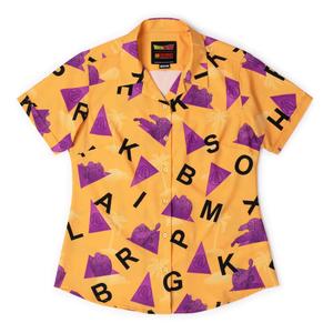 RSVLTS The Turtle Hermit Women's KUNUFLEX Short Sleeve Shirt in Orange — front view
