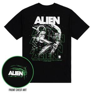 RSVLTS Outer Space Nightmare Crewneck Tee in Black — front view