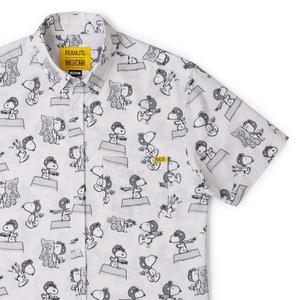 RSVLTS The Flying Ace KUNUFLEX Short Sleeve Shirt in Gray — front view