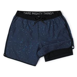 RSVLTS Splat Damon (Navy) V2 Lined Training Shorts in Blue — front view