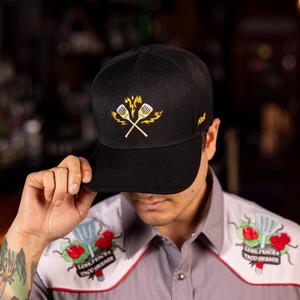 RSVLTS Flame Grillin' TLB Hat in Black — front view