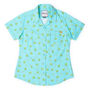 RSVLTS Kind of a Big Dill Women's KUNUFLEX Short Sleeve Shirt in Green — front view