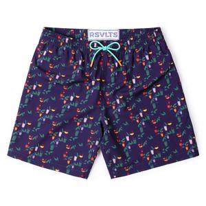 RSVLTS Off the Clock-tails Hybrid Shorts in Purple — front view