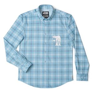 RSVLTS Battle of Hoth BorlandFlex Long Sleeve Flannel in Blue — front view