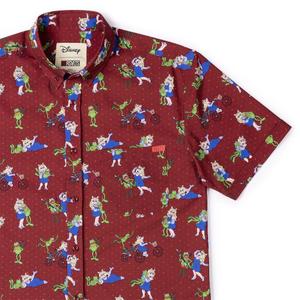 RSVLTS Oh, Kermie! KUNUFLEX Short Sleeve Shirt in Red — front view