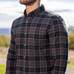 RSVLTS Flaniel Craig BorlandFlex Long Sleeve Flannel (2024 Fit) in Black — front view