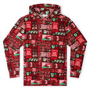 RSVLTS Mele Kalikimaka Performance Hoodie in Red — front view