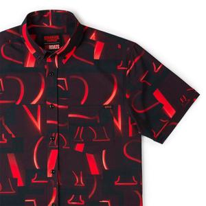 RSVLTS Strange Beginnings KUNUFLEX Short Sleeve Shirt in Black — front view