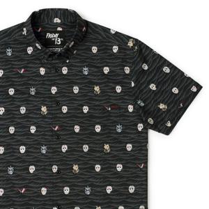 RSVLTS Unmasked Fear KUNUFLEX Short Sleeve Shirt in Black — front view