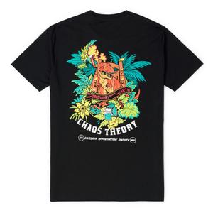 RSVLTS Dinosaur Appreciation Society Crewneck Tee in Black — front view