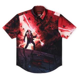 RSVLTS Most Metal Ever! KUNUFLEX Short Sleeve Shirt in Red — front view