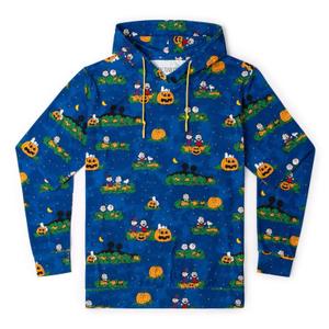 RSVLTS It’s the Great Pumpkin! Performance Hoodie in Blue — front view