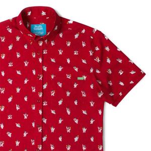 RSVLTS Look At Frosty Go! KUNUFLEX Short Sleeve Shirt in Red — front view