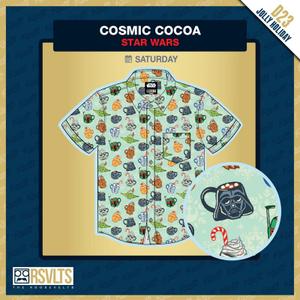 RSVLTS Cosmic Cocoa KUNUFLEX Short Sleeve Shirt in Blue — front view