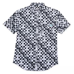 RSVLTS Check Us Out KUNUFLEX Short Sleeve Shirt in White — front view