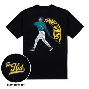 RSVLTS Sweet Swing Crewneck Tee in Black — front view