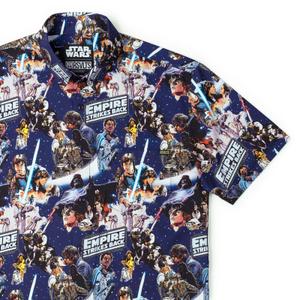 RSVLTS Empire Sheets KUNUFLEX Short Sleeve Shirt in Blue — front view